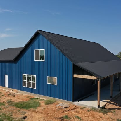 Modern barndominium home