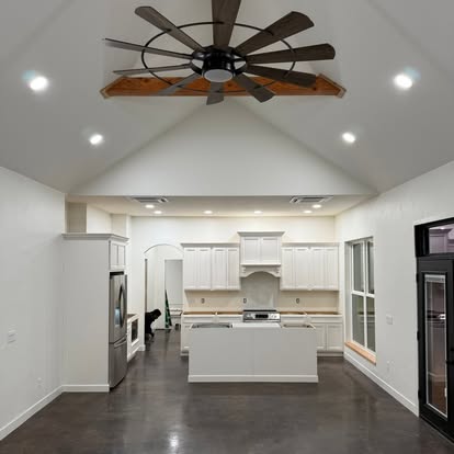 Open kitchen with island seating